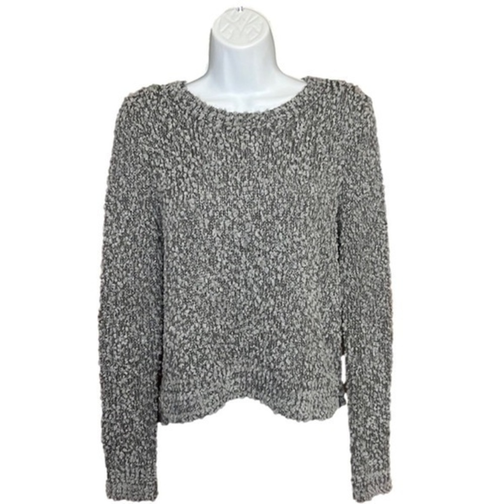 Hollister Chenille Sweater Gray Silver Metallic Small